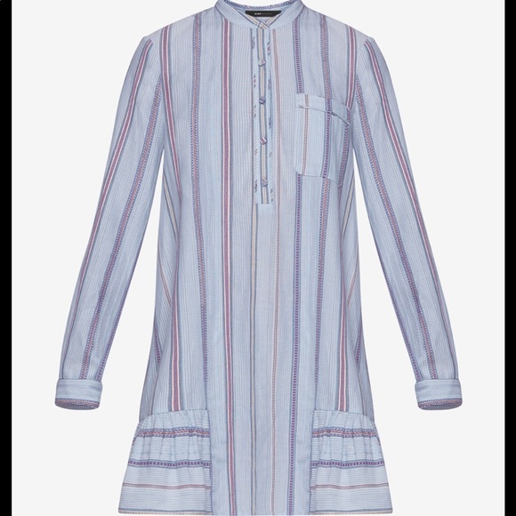BCBGMAXAZRIA blue striped shirt dress - Picture 2 of 6